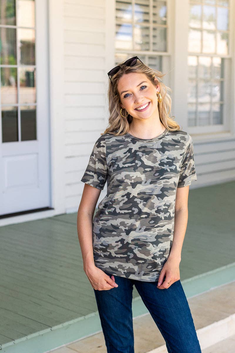 Camo Crew Neck Tee