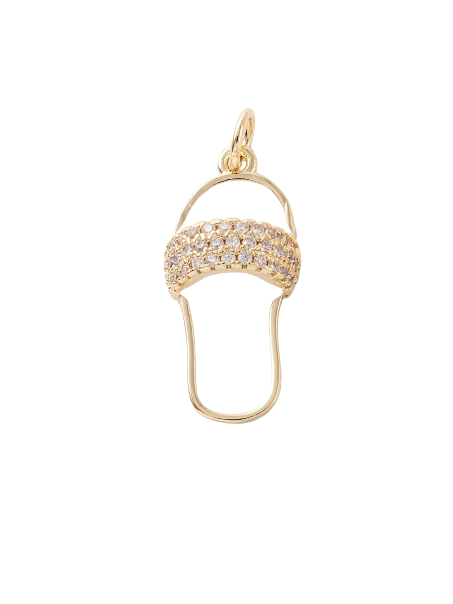 * White and Cubic Zirconia Flip-Flop Charm