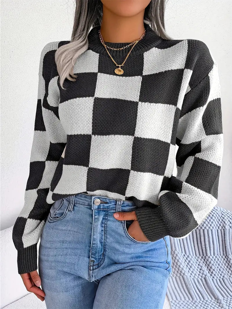 Large Checkered Sweater