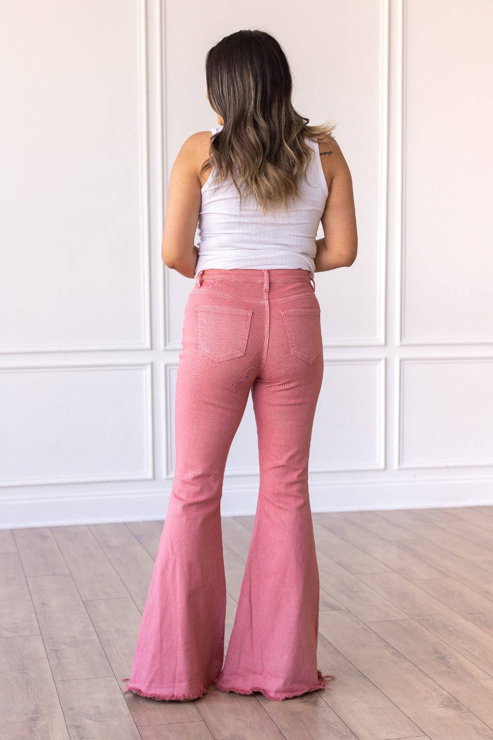 Pink Denim Bell Bottoms