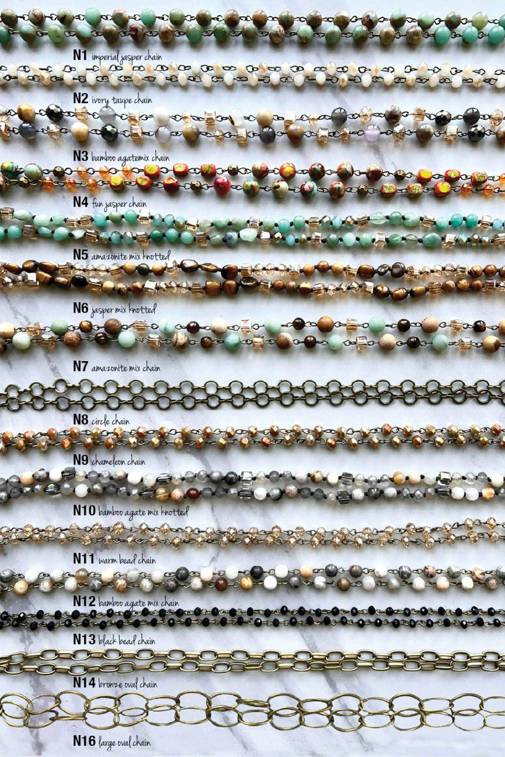 Dylan Collective Beaded & Bronze Necklaces