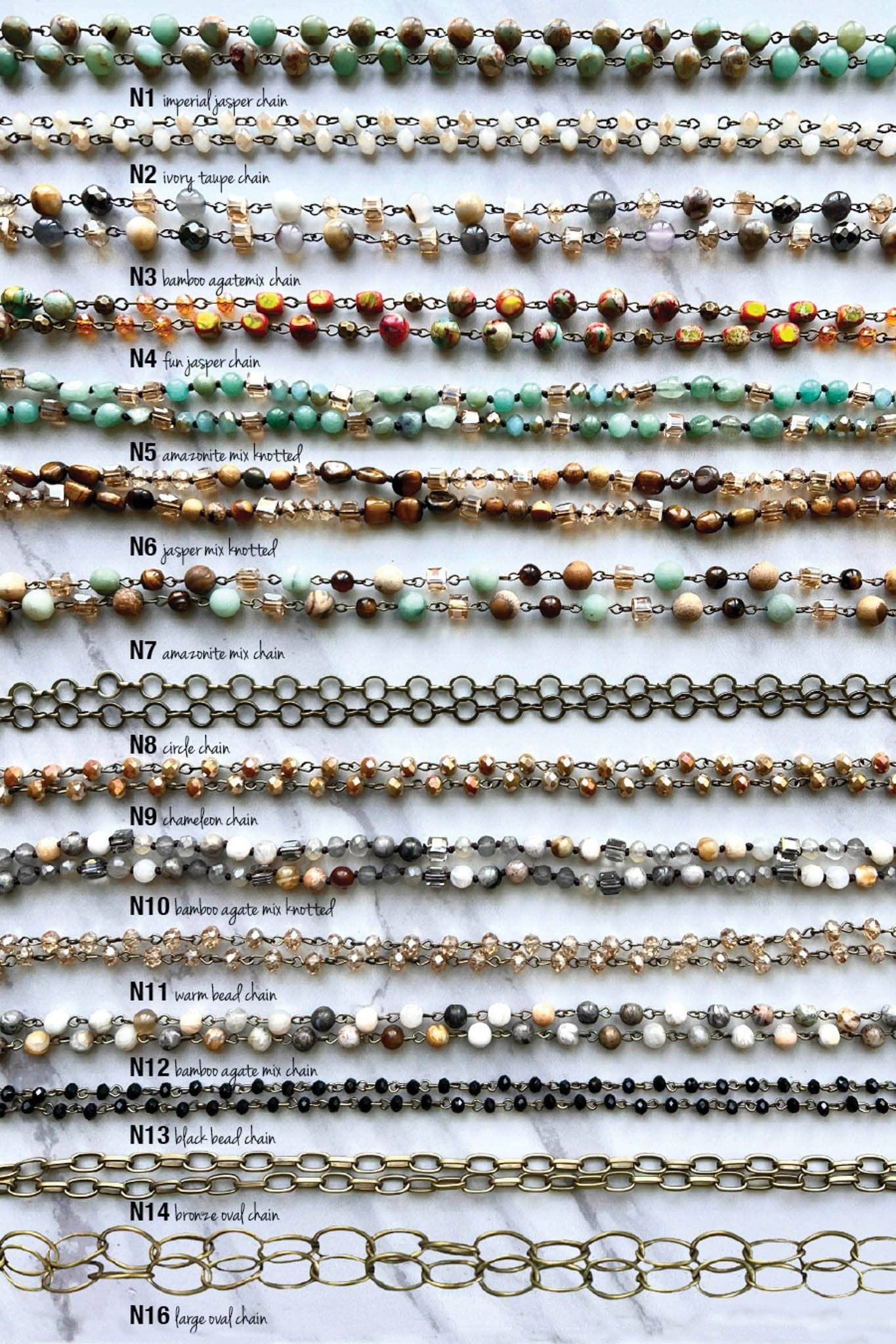 Dylan Collective Beaded & Bronze Necklaces