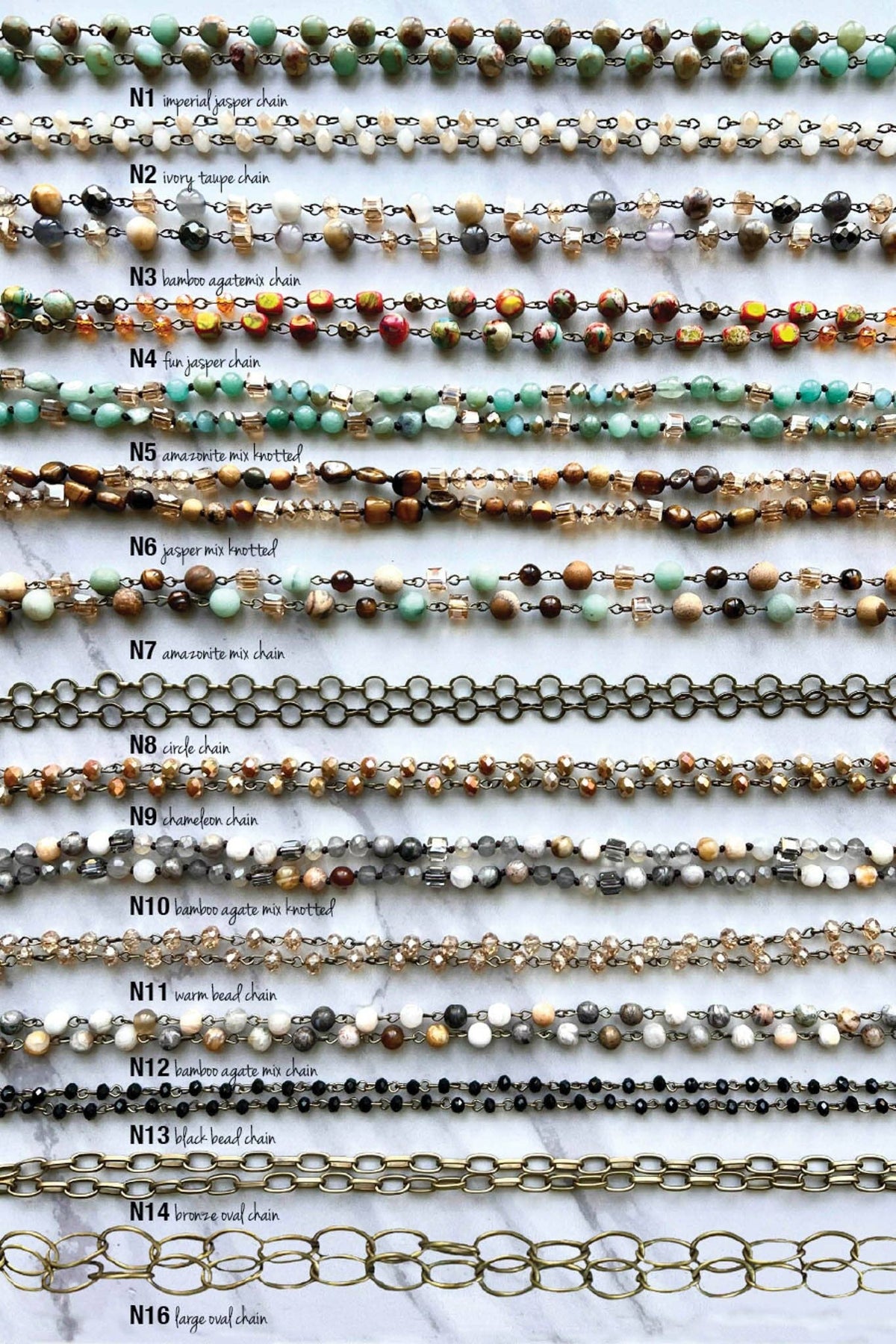 Dylan Collective Beaded & Bronze Necklaces