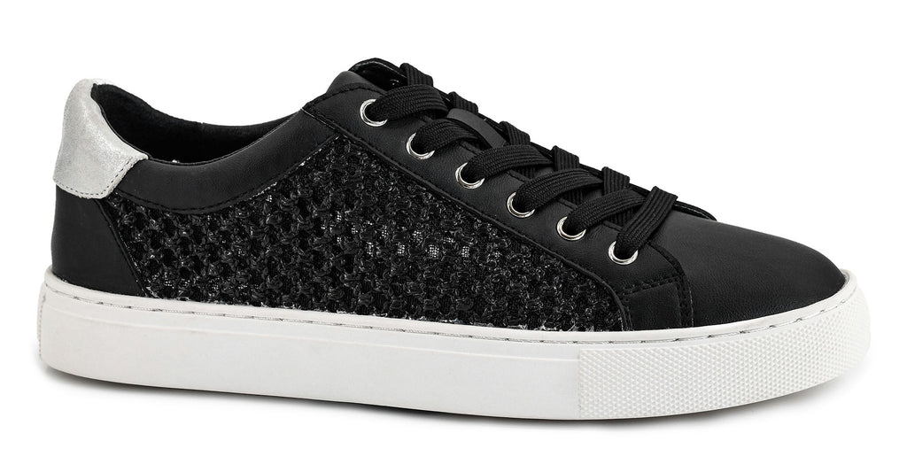 Keep Scrolling Black Leather Tie Shoes