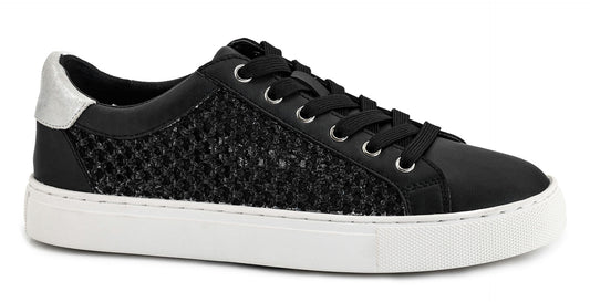 Keep Scrolling Black Leather Tie Shoes
