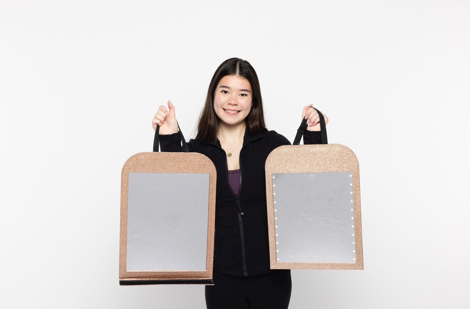 LED Folding Double Glam'r Mirror