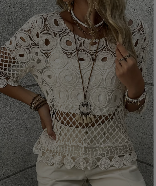 Lacey Crochet Pullover