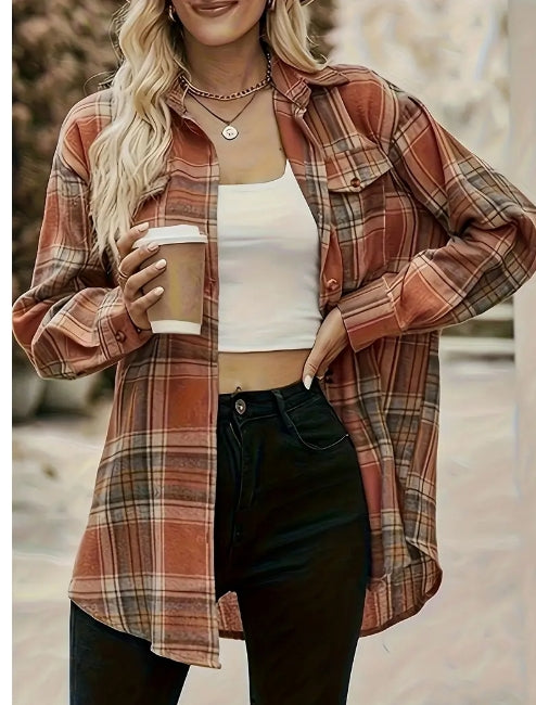 Flannel Button Long Sleeve Shirt