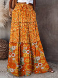 Boho Floral Print Skirt