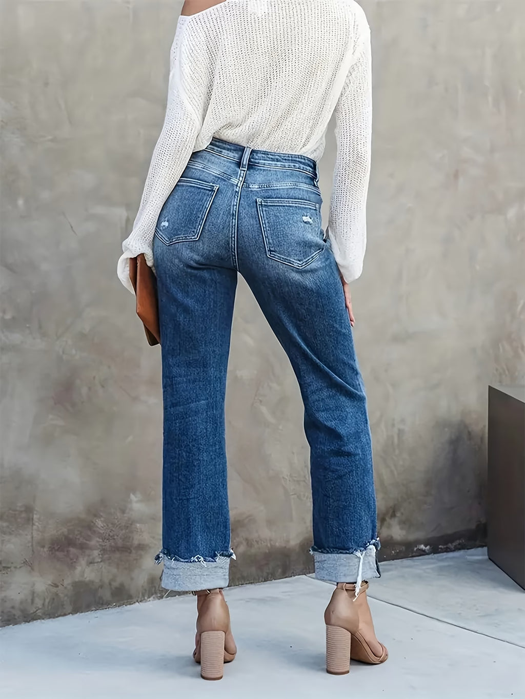 Cuffed Blue Jeans