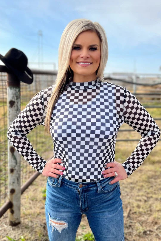 Checkered Layering Long Sleeve