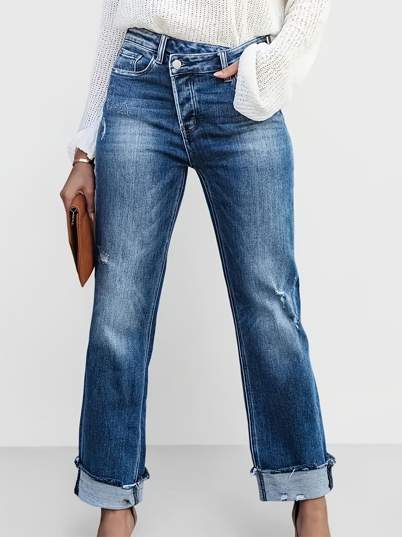 Cuffed Blue Jeans