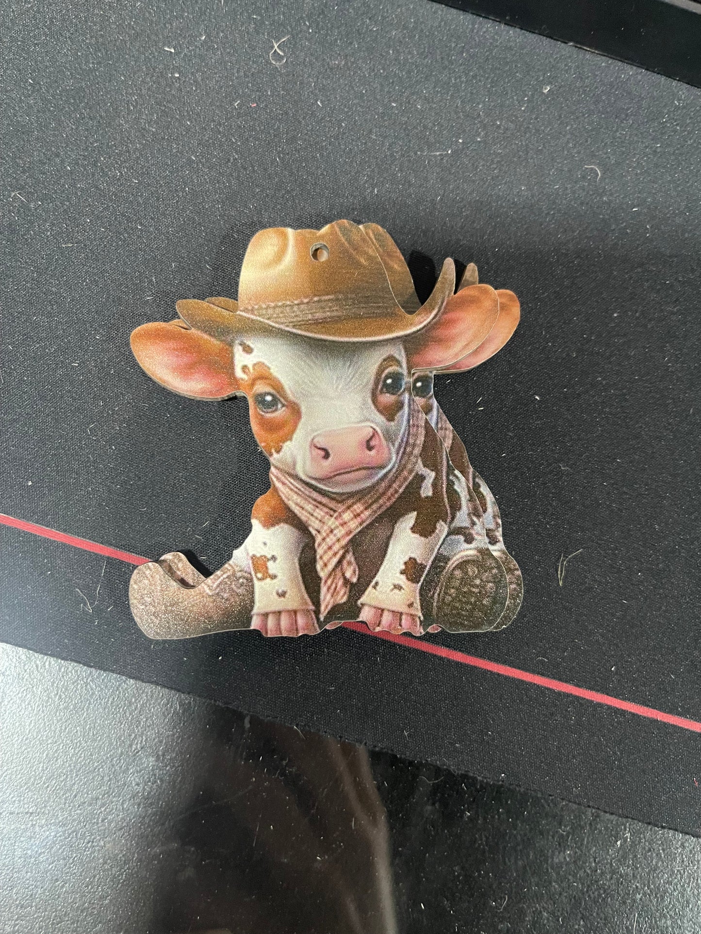 wooden cow ornaments