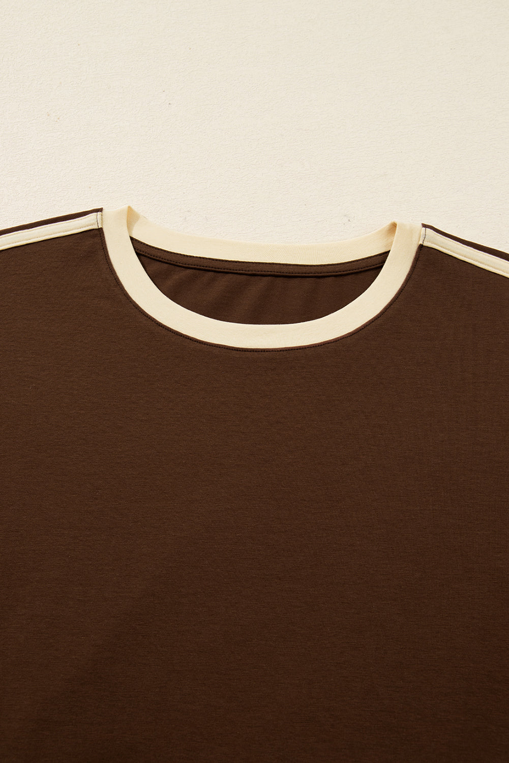 Malani Varsity Striped Crew Neck Long Sleeve Top - Dark Brown