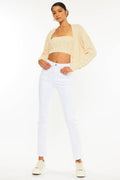 White High Rise Slim Straight Kancan Jeans