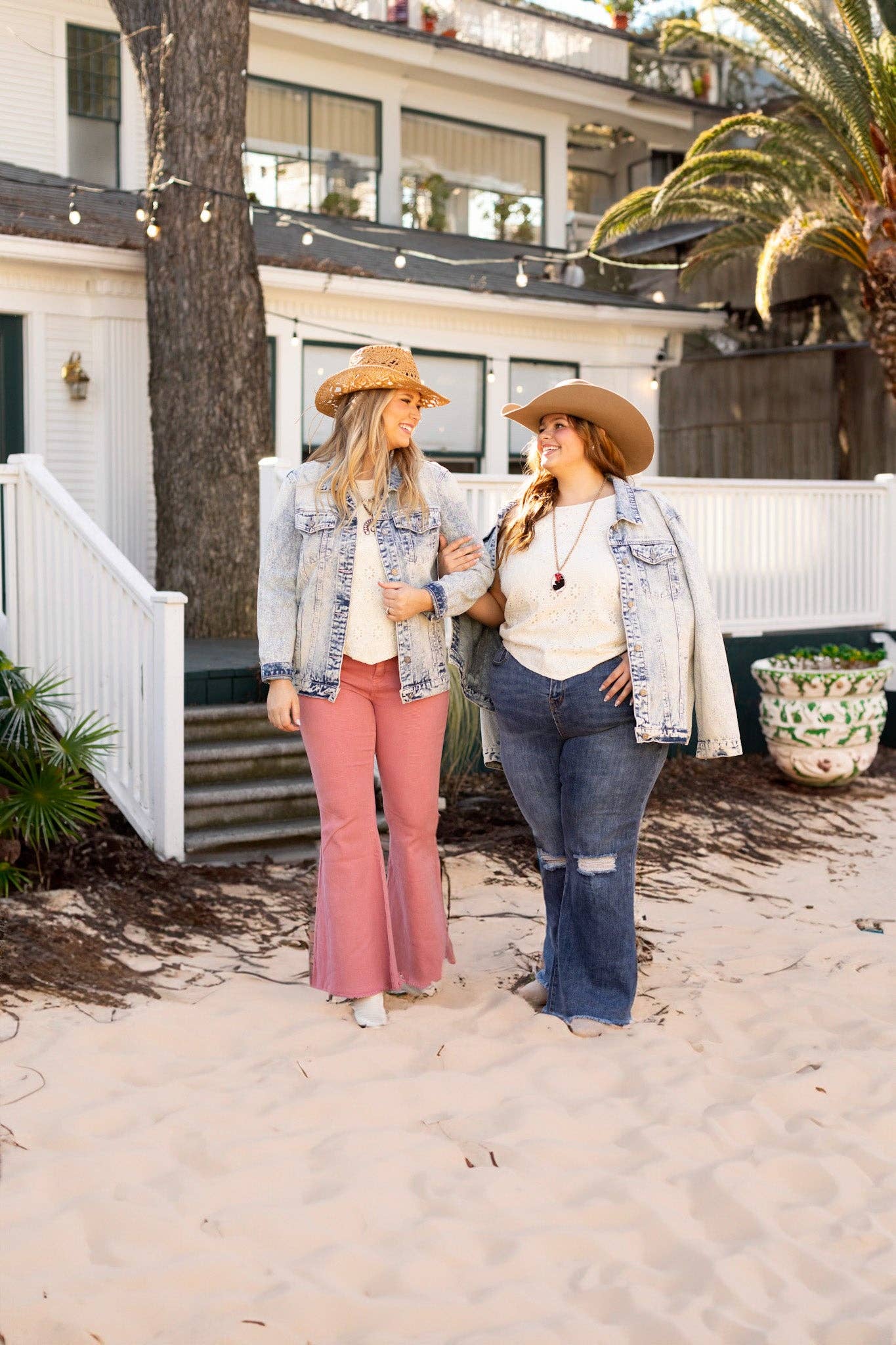 Pink Denim Bell Bottoms