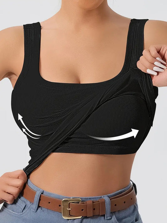 Solid Color Scoop Neck Tank Top