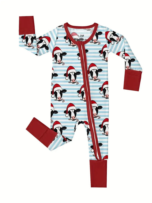 kids Christmas cow onesies