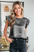 Amelia Ruffle Trim Sleeveless Top