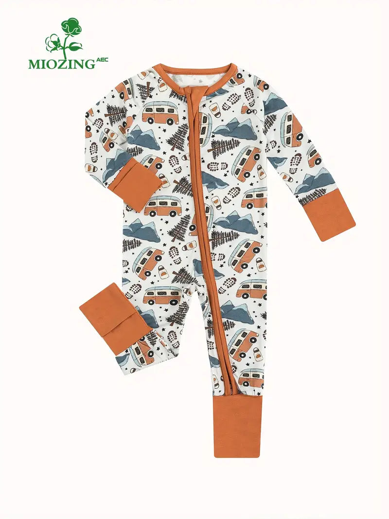 Christmas Tree Car Bamboo kids' onesie