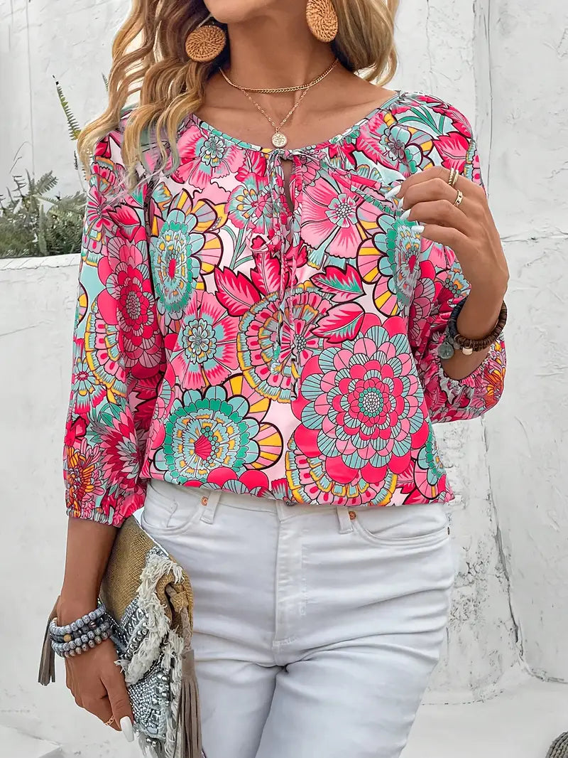 Bright Floral Blouse