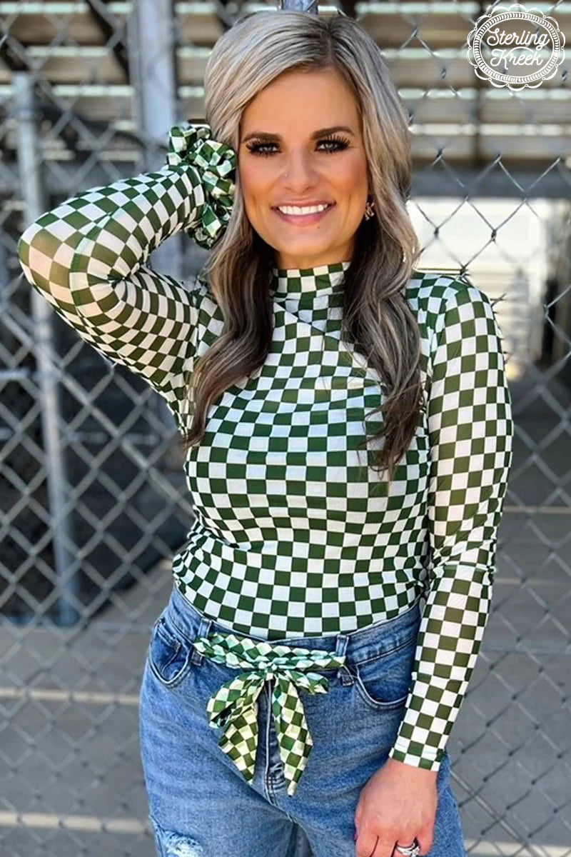 Green & White Checkered Spirit Wear