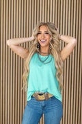 Sleeveless Waffle Crewneck