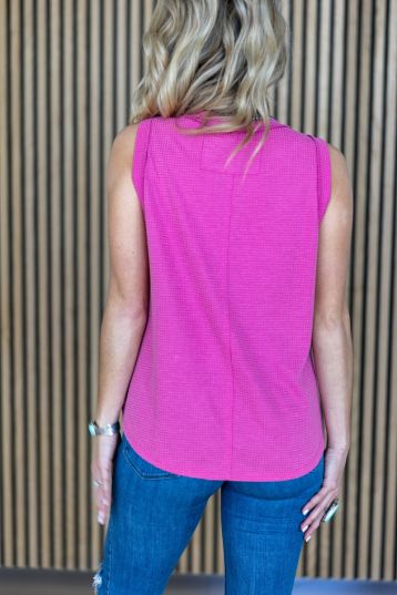 Sleeveless Waffle Crewneck