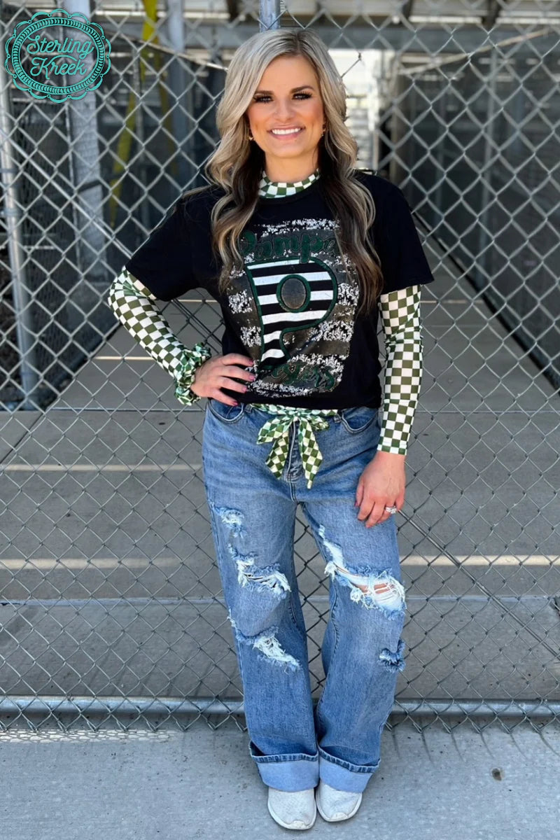Green & White Checkered Spirit Wear