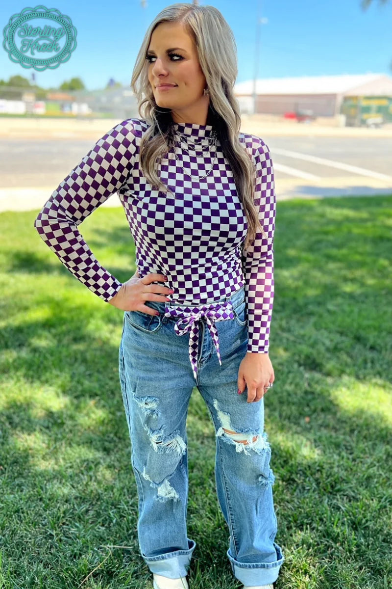 Checkered Layering Long Sleeve
