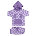 Purple Haze Checker Hooded Jogger Set