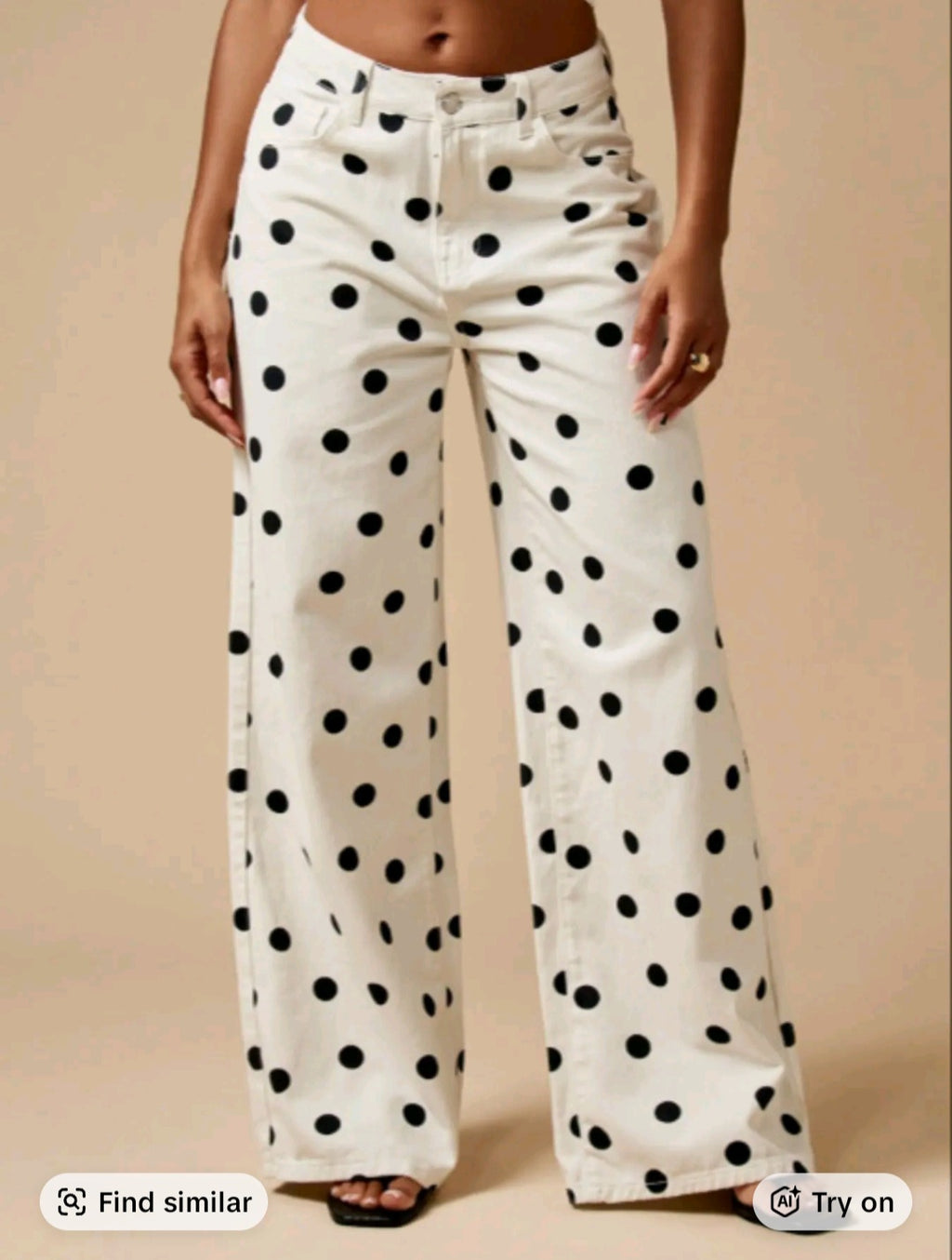 Denim Khaki Polka Dot Pants