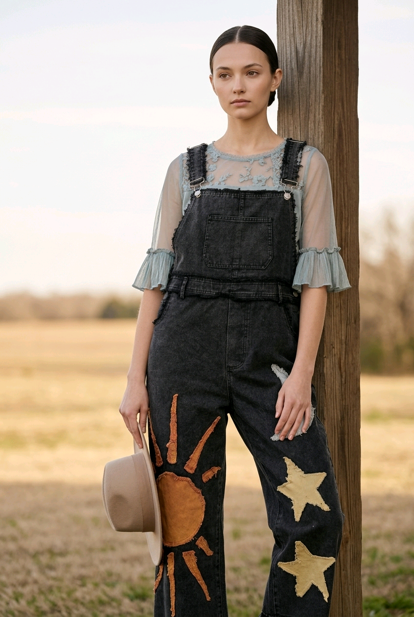 Mello MIdnight Denim Overalls