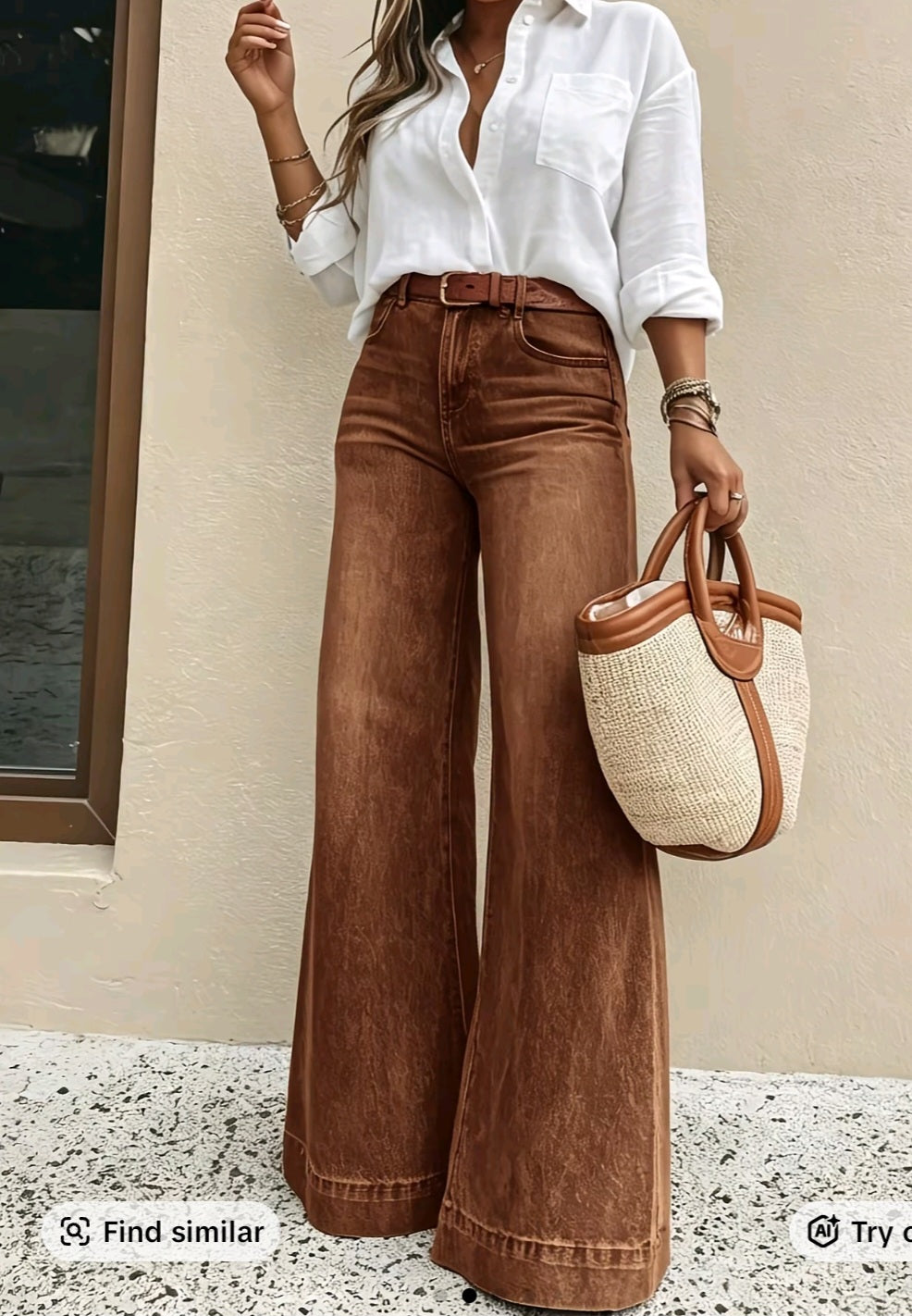 Carmel Denim High Waisted Pants