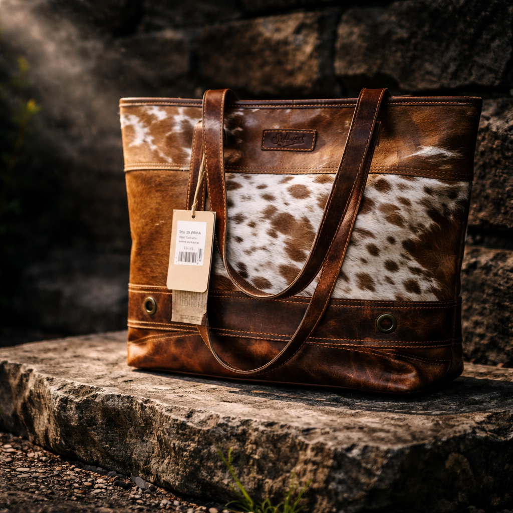 Brown Hide Tote Bag