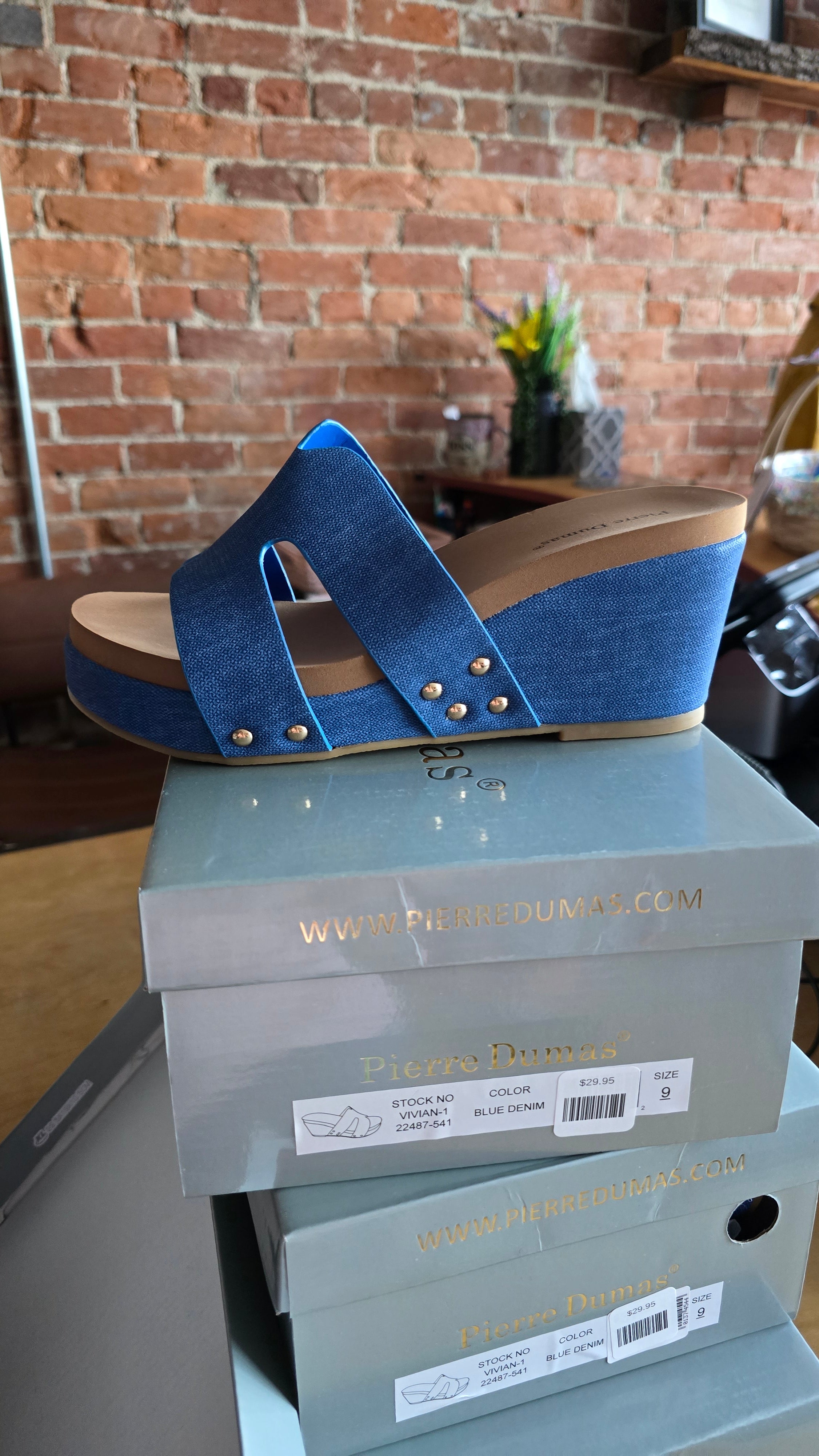Blue Denim Vivian Wedges