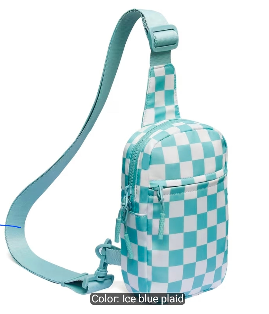 Checkered Cross Body Sling Bag