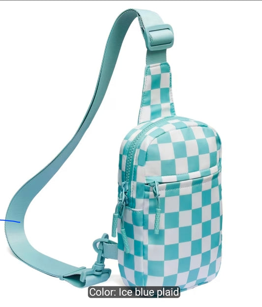 Checkered Cross Body Sling Bag