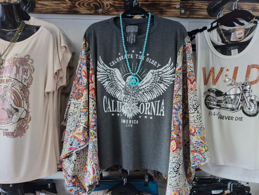 Paisley Batwing Glory Eagle Top