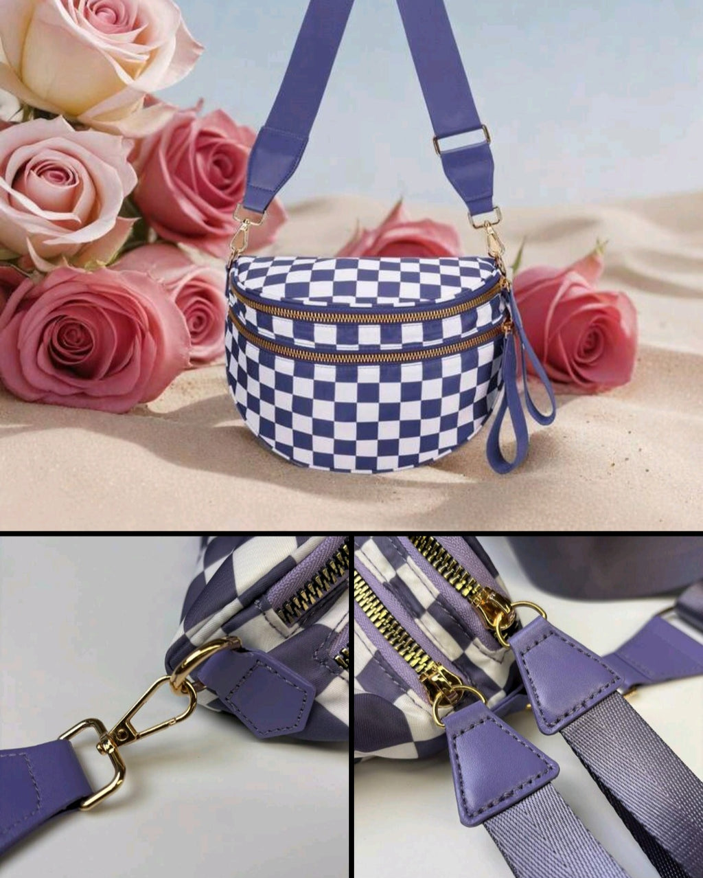 Checkered Cross Body Bag