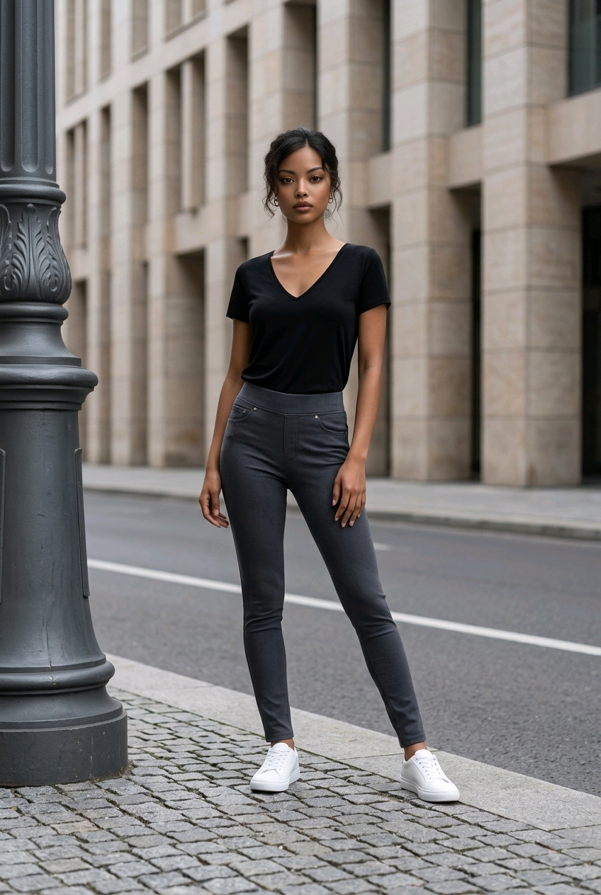 Short Sleeve V-Neck Crop Top