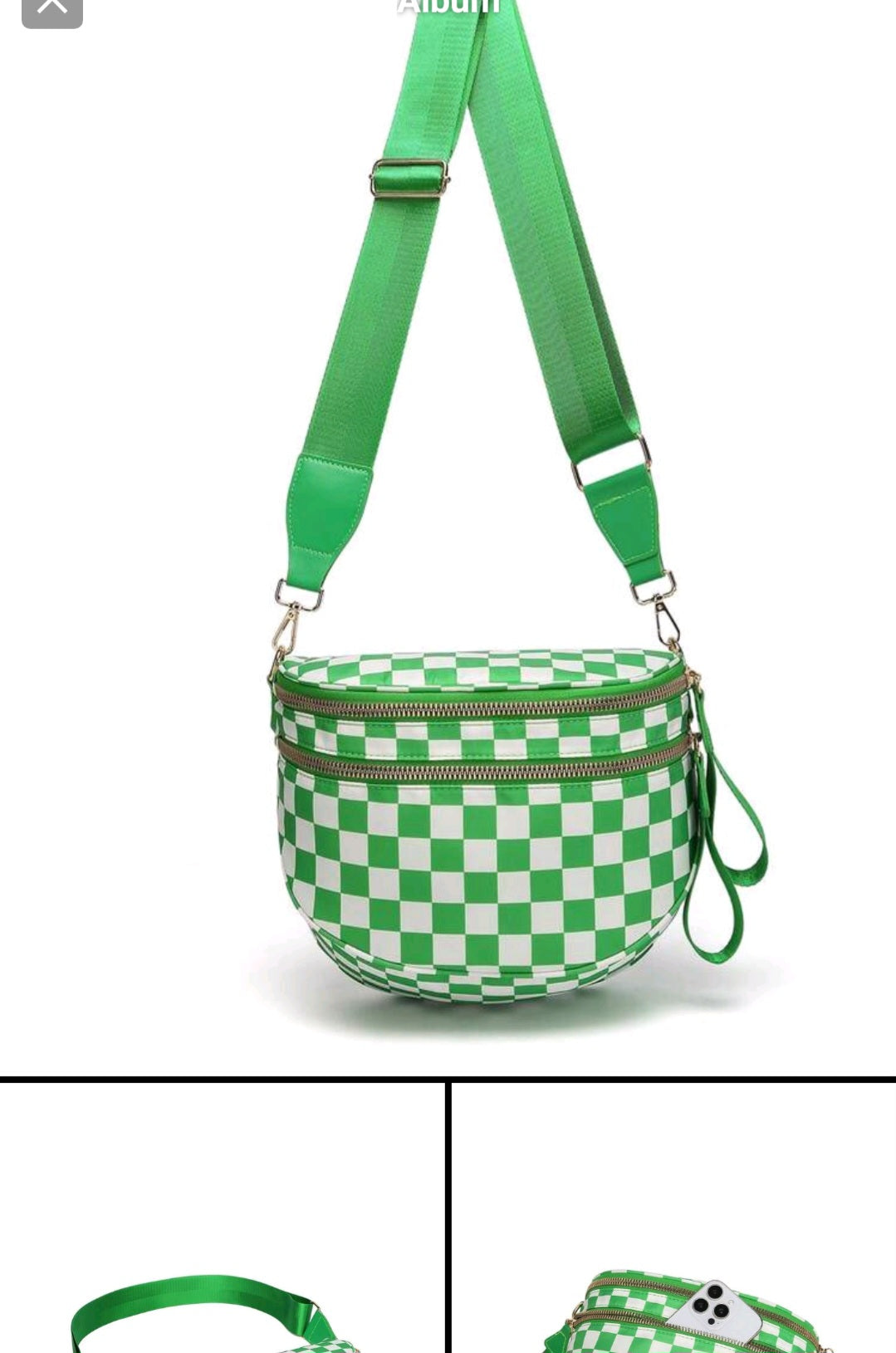 Checkered Cross Body Bag