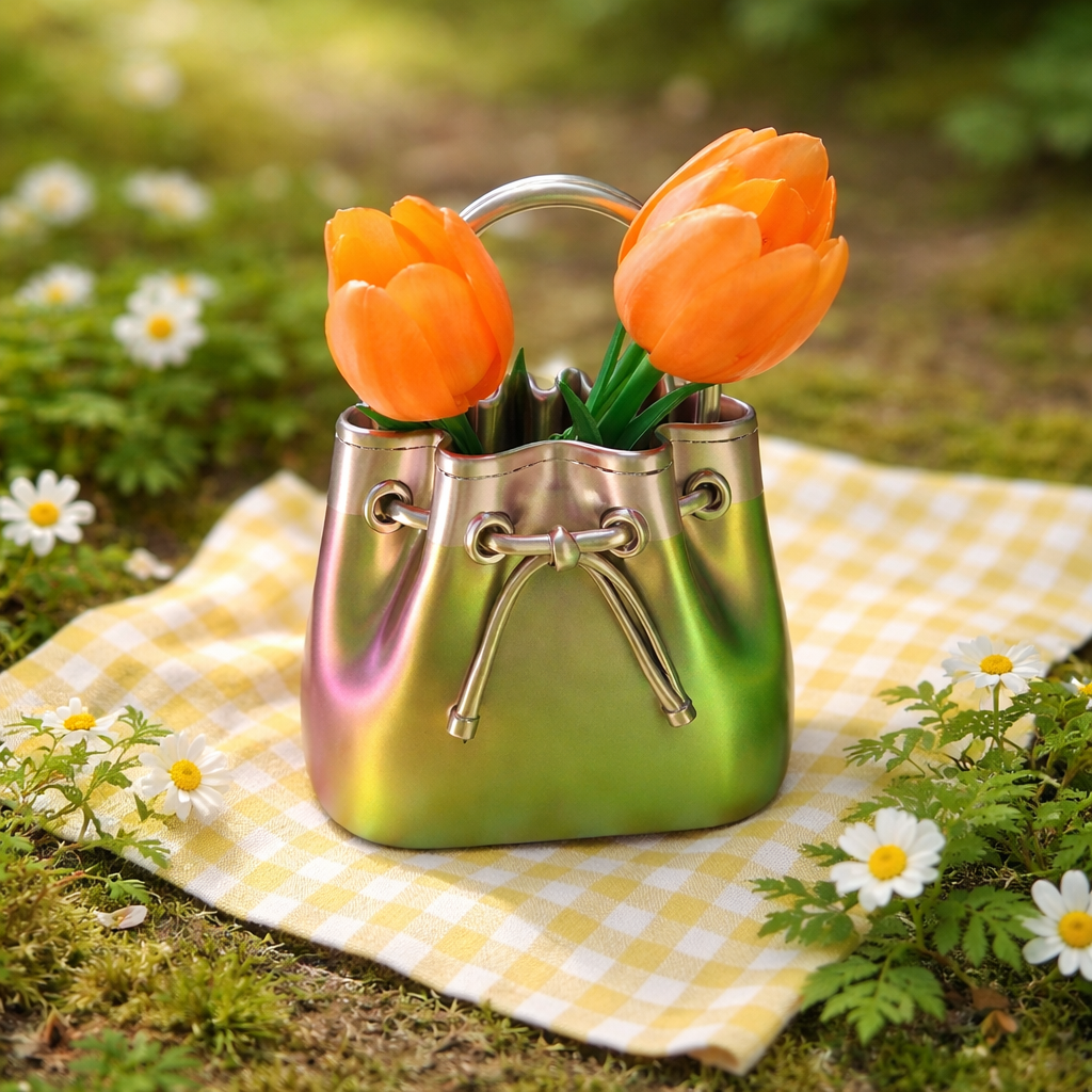 Purse Vase, 3D Makeup Brush Holder, Pencil Pen Holder.