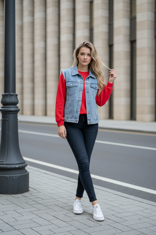 Rhinestone Jean Vest