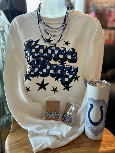 Blue n White Checkered Spirit Wear