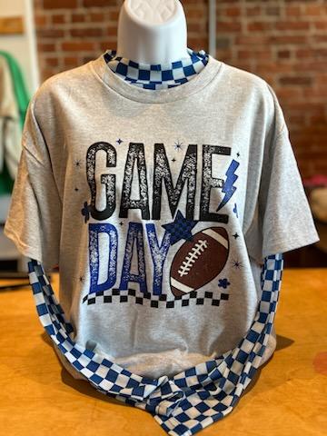 Blue n White Checkered Spirit Wear