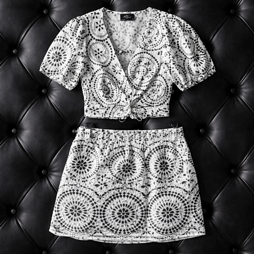 Black & white Skort Set