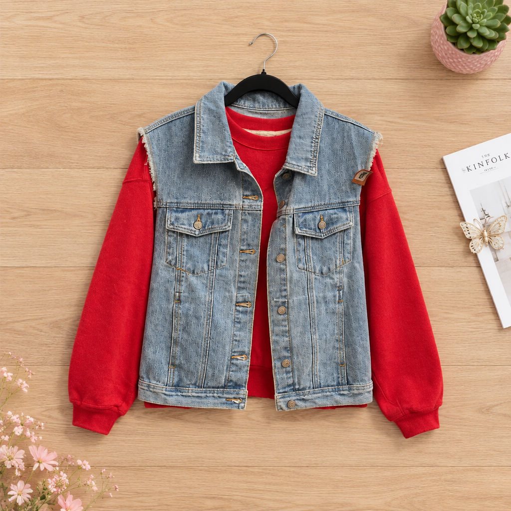 Rhinestone Jean Vest