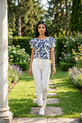 Blue Flounce Leaf Top