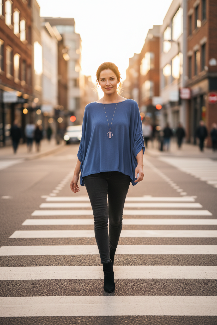 Batwing Hi-Lo Dolman Blouse